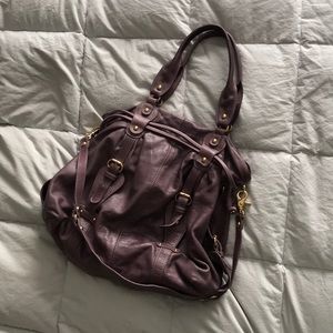 SOLD.   Sabina purple leather hobo bag